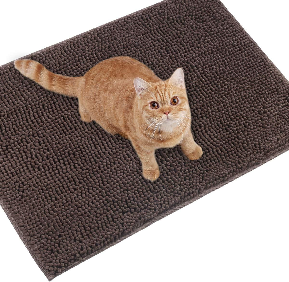 VIVAGLORY Cat Litter Mat, Litter Trapping Mat, 31"× 20" Cat Kitty Litter Rug with Waterproof Back, Super Soft for Cat'S Paws, Machine Washable, Beige