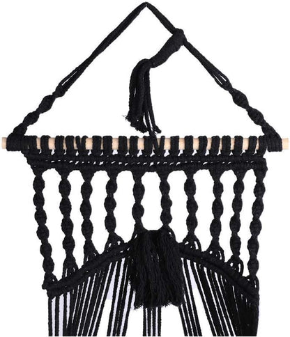 Macrame Cat Hammock Boho Interior Cat Bed (Black)