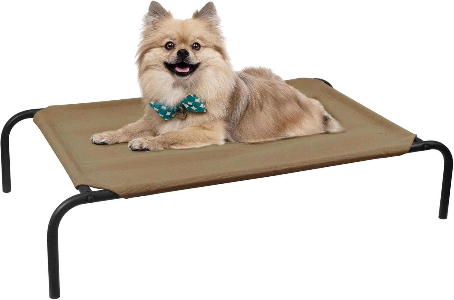 PHYEX Elevated Dog Bed for Large Dogs, Raised Dog Bed with Breathable Mesh, Dog Cot Bed with Sturdy Steel Frame for Indoor & Outdoor Use, Non Slip, Easy to Clean, 50.5 Inches, Brown