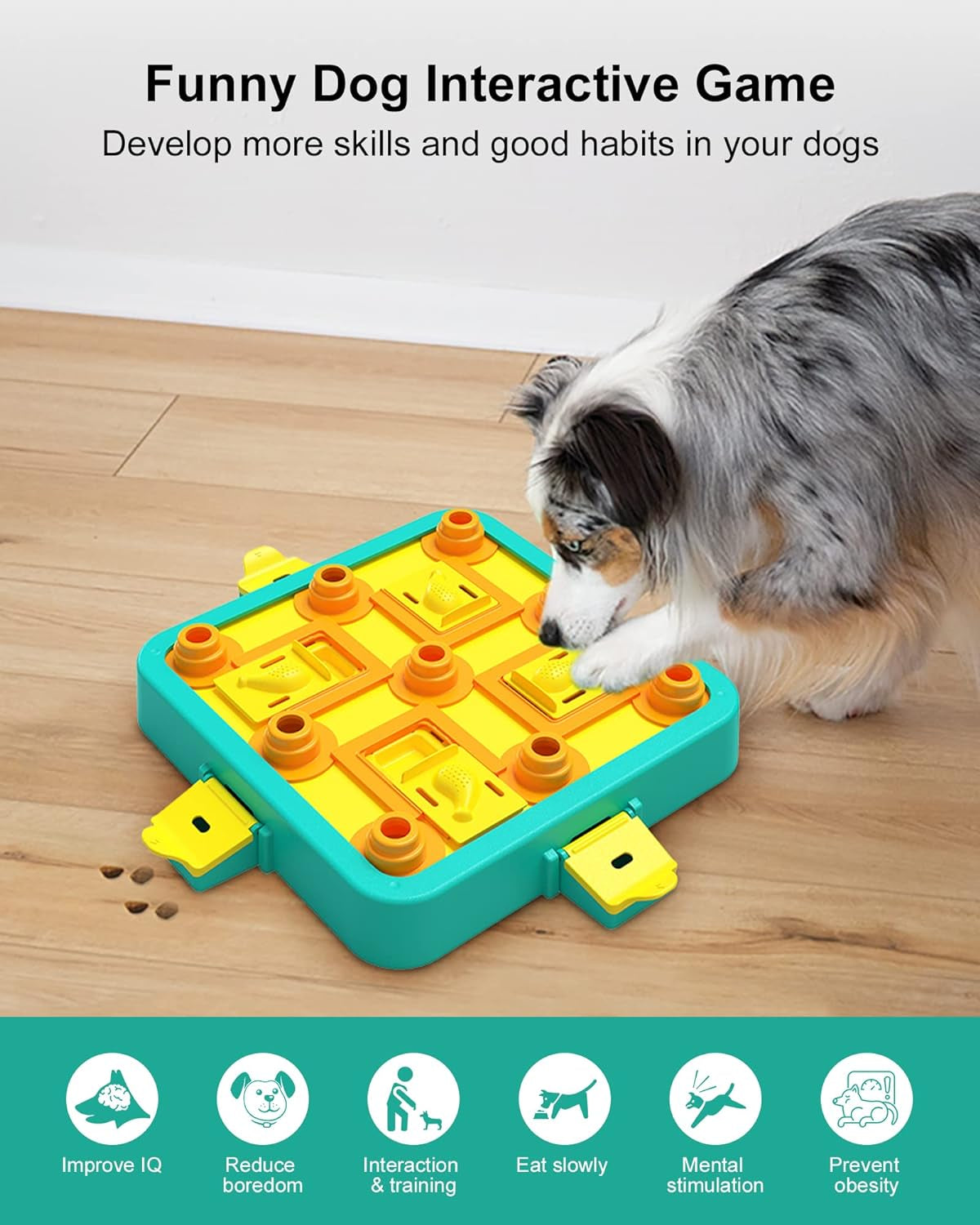 Dog Puzzle Toys, Level 3 in 1 Interactive Dog Toys for Boredom, Funny Feeding Toy for IQ Training Brain Stimulating, Treat Dispenser Dog Toy for Large Medium Small Dogs