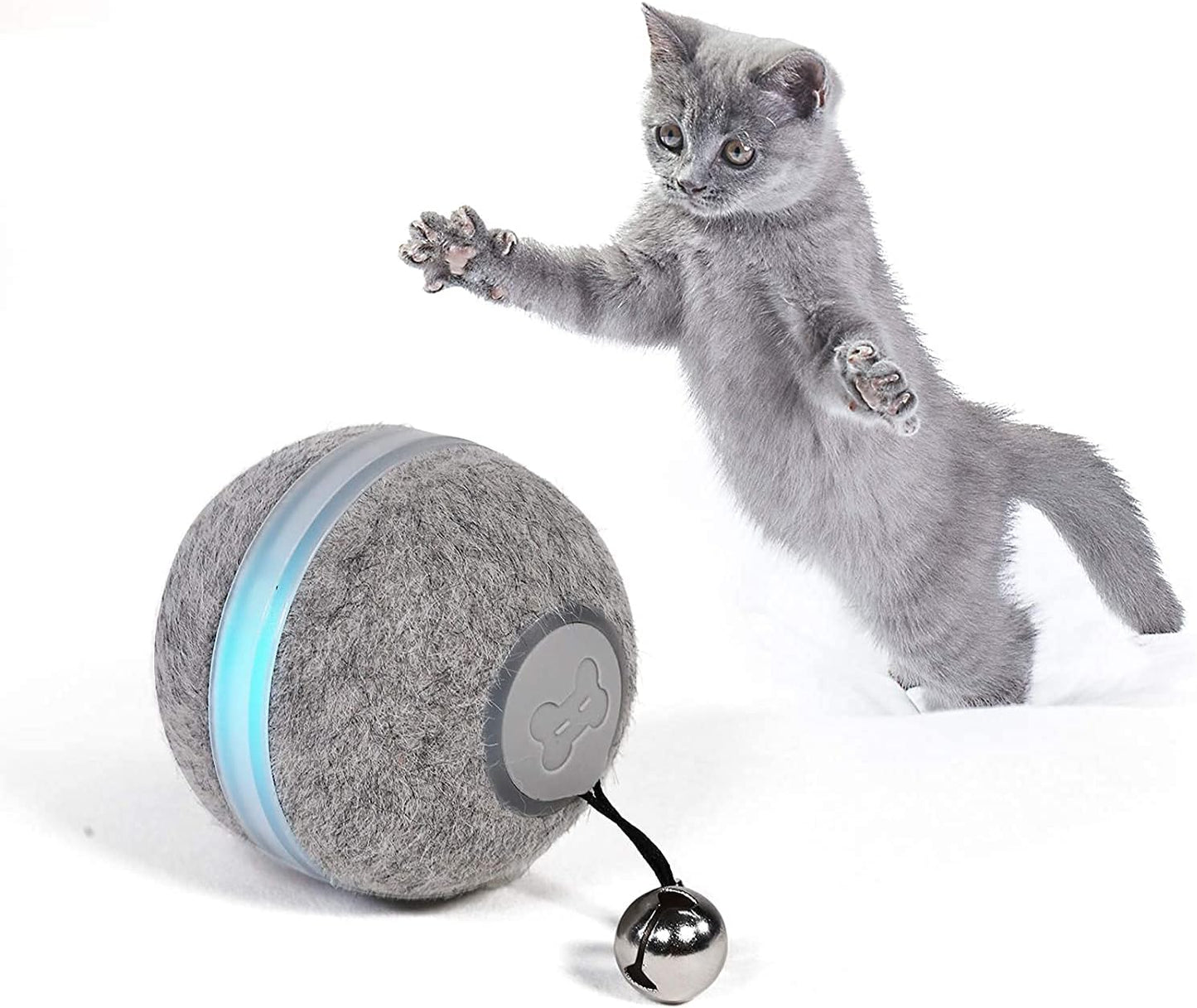 Cat Toys for Indoor Cats Smart Balls, [3 Modes for Cats' Different Personalities] [Upgrade Plush Material] Interactive Cat Toys Balls, USB Charging Cat Stuff