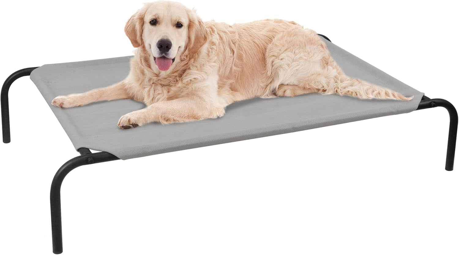 PHYEX Elevated Dog Bed for Large Dogs, Raised Dog Bed with Breathable Mesh, Dog Cot Bed with Sturdy Steel Frame for Indoor & Outdoor Use, Non Slip, Easy to Clean, 50.5 Inches, Brown