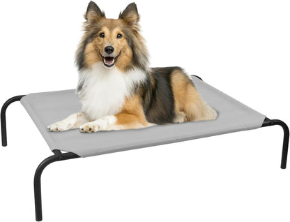 PHYEX Elevated Dog Bed for Large Dogs, Raised Dog Bed with Breathable Mesh, Dog Cot Bed with Sturdy Steel Frame for Indoor & Outdoor Use, Non Slip, Easy to Clean, 50.5 Inches, Brown