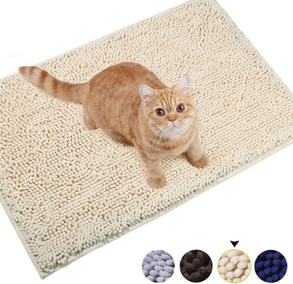 VIVAGLORY Cat Litter Mat, Litter Trapping Mat, 31"× 20" Cat Kitty Litter Rug with Waterproof Back, Super Soft for Cat'S Paws, Machine Washable, Beige