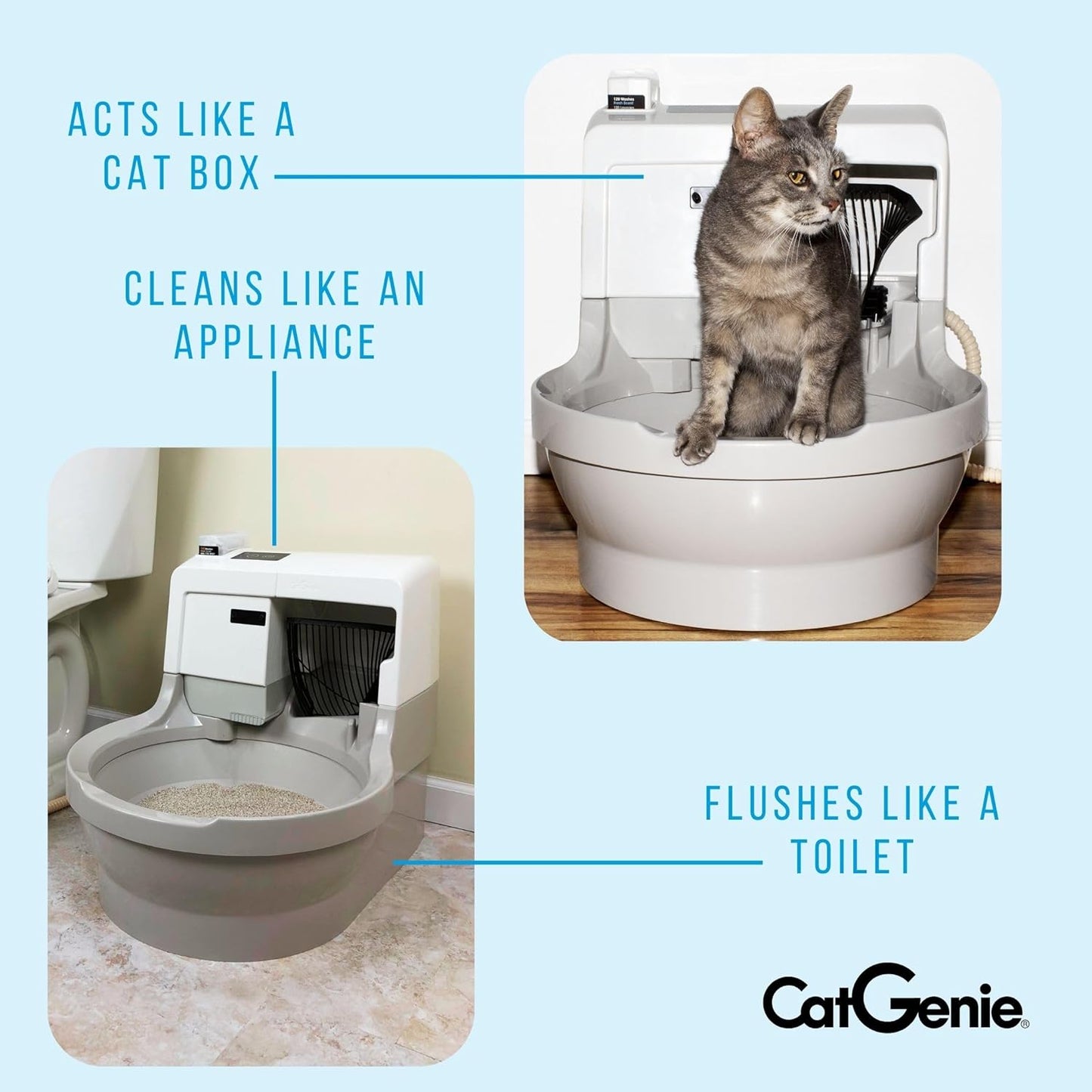 Catgenie A.I. Deluxe Automatic Self-Cleaning and Fully-Flushing Cat Litter Box