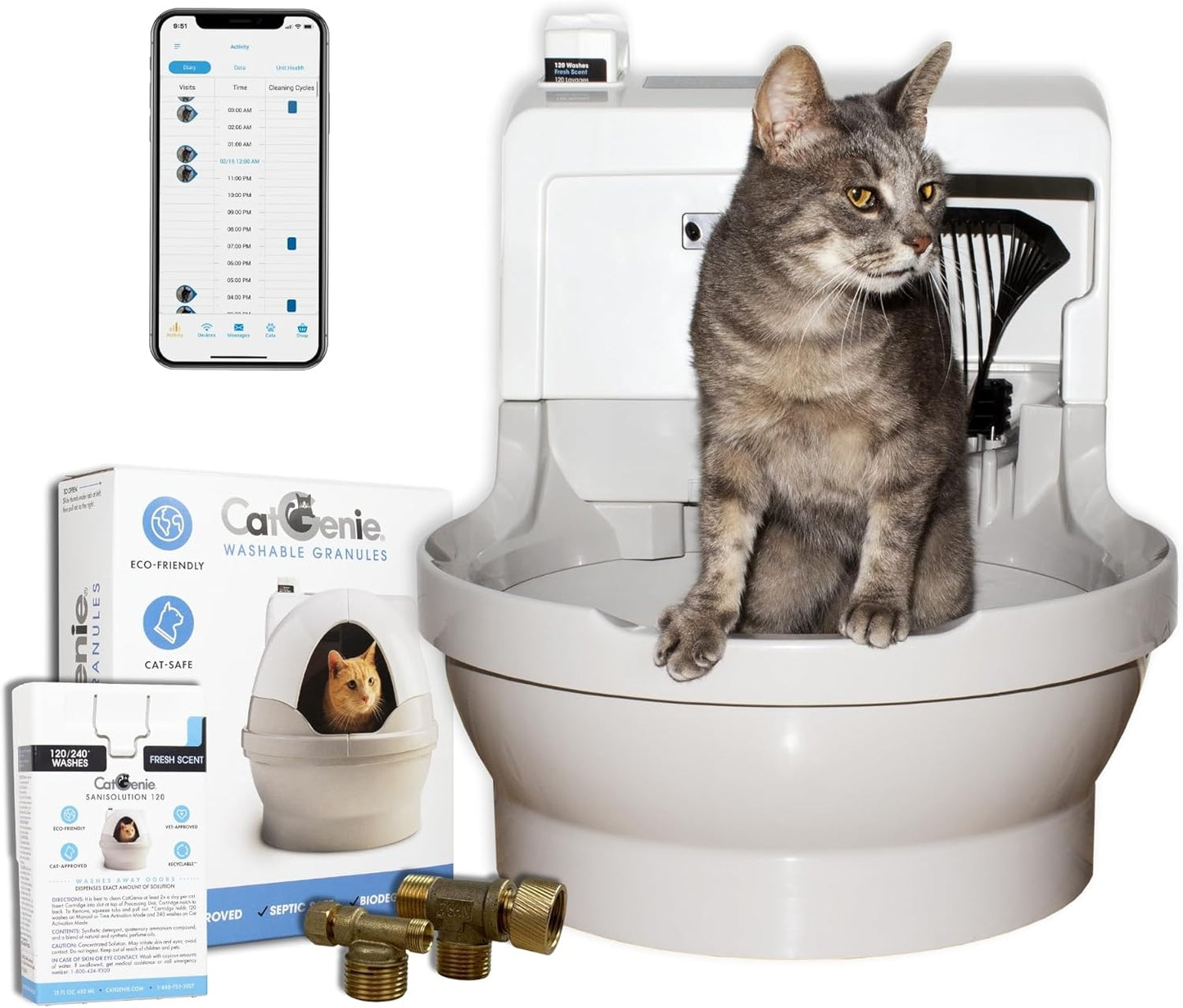 Catgenie A.I. Deluxe Automatic Self-Cleaning and Fully-Flushing Cat Litter Box