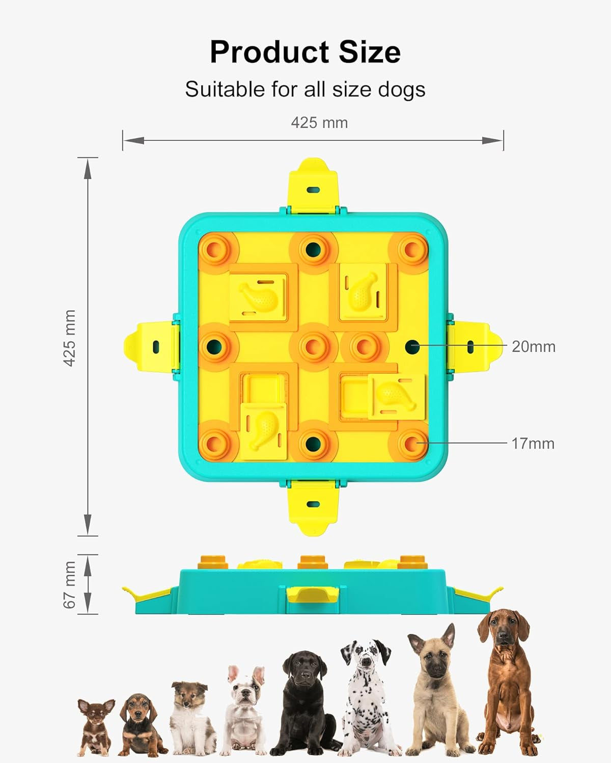 Dog Puzzle Toys, Level 3 in 1 Interactive Dog Toys for Boredom, Funny Feeding Toy for IQ Training Brain Stimulating, Treat Dispenser Dog Toy for Large Medium Small Dogs