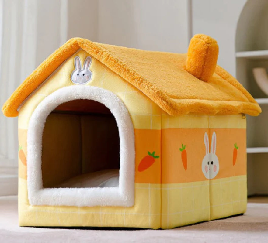 Foldable Dog House Pet Cat Bed Winter Dog Villa Sleep Kennel Removable Nest Warm Enclosed Cave Sofa Pets Supplies